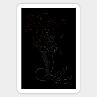 mermaid Ariel skeleton Sticker